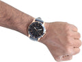 Fossil Grant Sport Chronograph Blue Dial Blue Leather Strap Watch for Men - FS5237