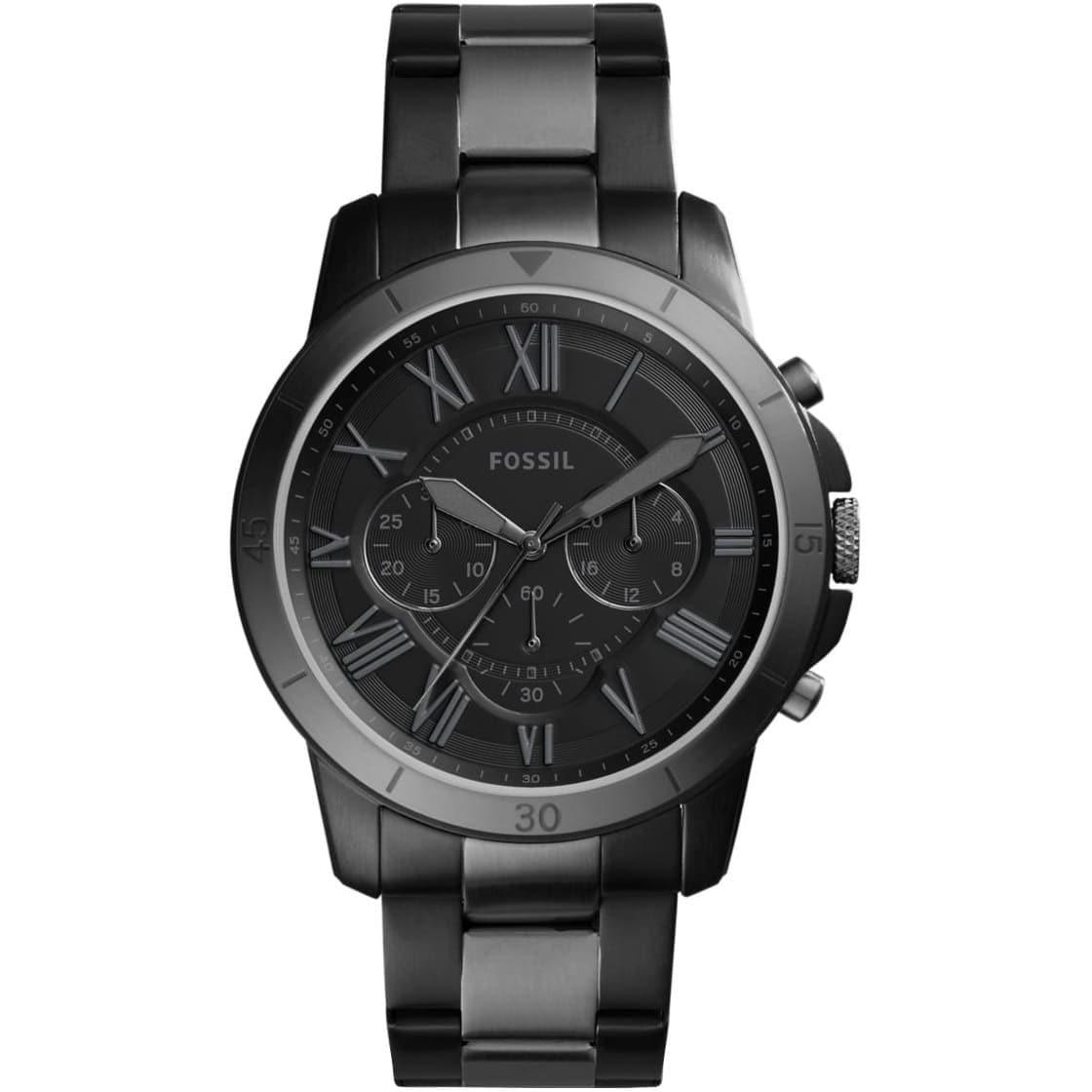 Fossil Grant Chronograph Black Dial Two Tone Steel Strap Watch for Men - FS5269