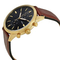 Fossil Townsman Chronograph Black Dial Brown Leather Strap Watch for Men - FS5338