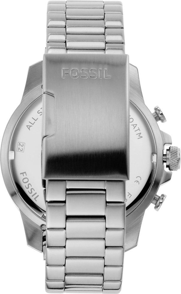 Fossil Bowman Chronograph Blue Dial Silver Steel Strap Watch for Men - FS5604