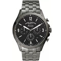 Fossil Forrester Chronograph Black Dial Grey Steel Strap Watch for Men - FS5606