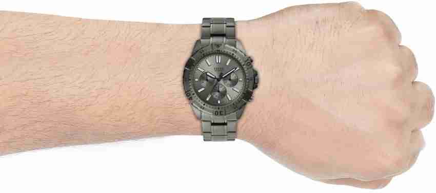 Fossil Garrett Chronograph Grey Dial Grey Steel Strap Watch for Men - FS5621