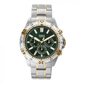 Fossil Garrett Chronograph Green Dial Two Tone Steel Strap Watch for Men - FS5622