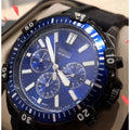 Fossil Garrett Chronograph Blue Dial Black Rubber Strap Watch for Men - FS5695