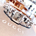 Gucci G Quartz Brown Dial Silver Steel Strap Watch For Women - YA125402