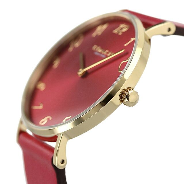 Coach Perry Red Dial Red Leather Strap Watch for Women - 14503722