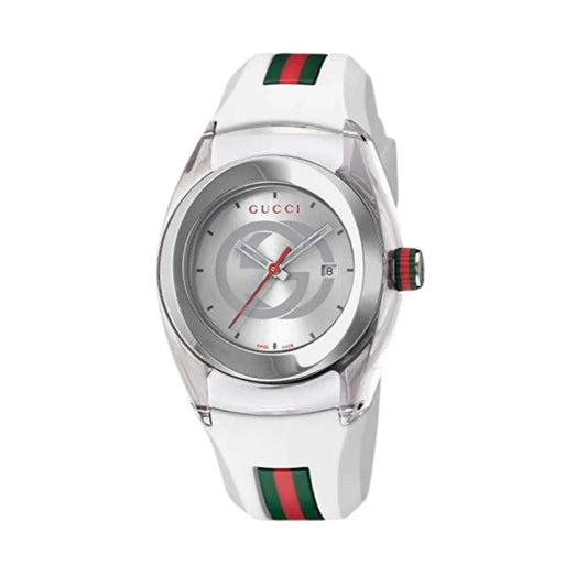 Gucci Sync Quartz White Dial White Rubber Strap Unisex Watch - YA137302