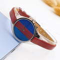 Calvin Klein Rebel Blue Maroon Dial Maroon Leather Strap Watch for Women - K8P231UN