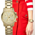 Michael Kors Runway Gold Dial Gold Steel Strap Watch for Women - MK5384