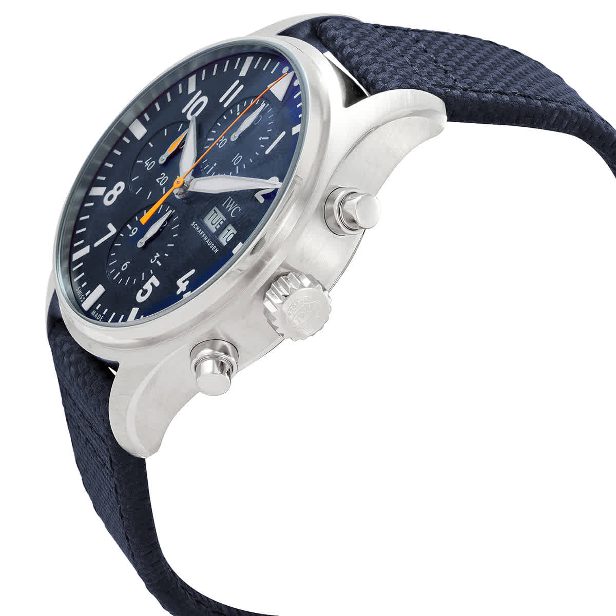 IWC Pilot's Automatic Chronograph 43mm Blue Dial Blue Calfskin Strap Watch for Men - IW377729