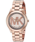 Michael Kors Slim Runway Rose Gold Dial Rose Gold Steel Strap Watch for Women - MK3549