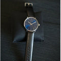 Calvin Klein High Noon Quartz Blue Dial Black Leather Strap Watch for Men - K8M211CN