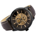 Fossil Townsman Automatic Black Dial Brown Leather Strap Watch for Men - ME3155