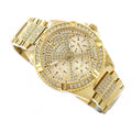 Guess Frontier Diamonds Gold Dial Gold Steel Strap Watch For Women - W1156L2