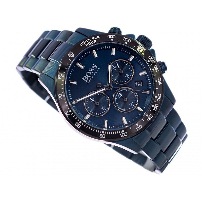 Hugo Boss Hero Sport Lux Chronograph Blue Dial Blue Steel Strap Watch for Men - 1513758