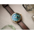 Versace Hellenyium Green Dial Brown Leather Strap Watch for Men - V11090017