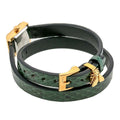 Gucci G Frame Double Green Leather Wristband Watch For Women - YA128525