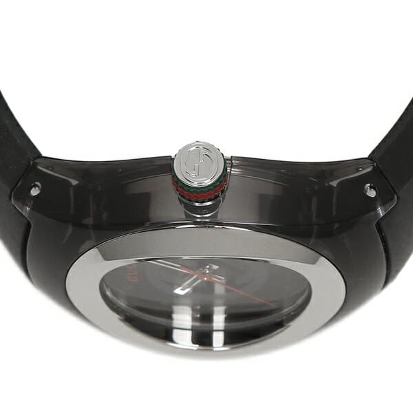 Gucci Sync Quartz Black Dial Black Rubber Strap Watch For Men - YA137301