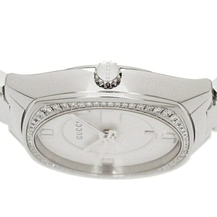 Gucci G Frame White Dial Stainless Steel Diamond Watch For Women - YA142506