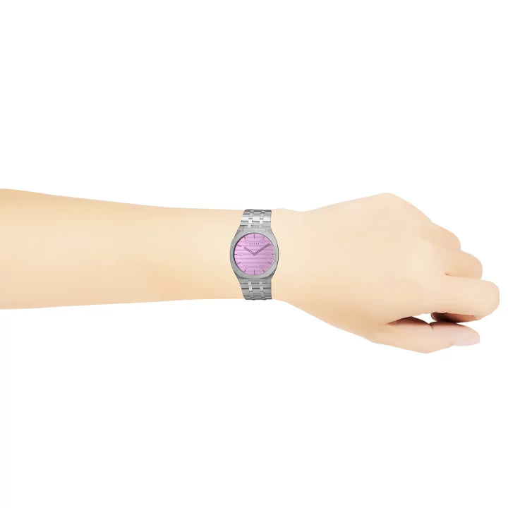 Gucci 25H Quartz Pink Dial Silver Steel Strap Watch for Women - YA163410