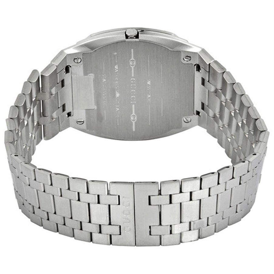 Gucci 25H Quartz Silver Dial Silver Steel Strap Unisex Watch - YA163407