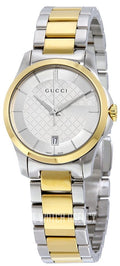 Gucci G Timeless Quartz Silver Dial Two Tone Steel Strap Watch For Women - YA126531