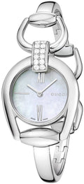 Gucci Horsebit Collection Diamonds Mother of Pearl White Dial Silver Steel Strap Watch For Women - YA139504