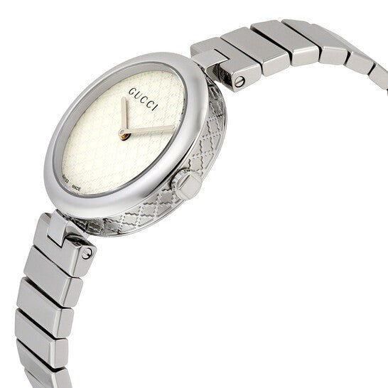 Gucci Diamantissima Quartz White Dial Silver Steel Strap Watch For Women - YA141402