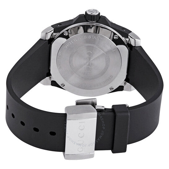 Gucci Dive Feline Quartz Black Dial Black Rubber Strap Watch For Men - YA136323