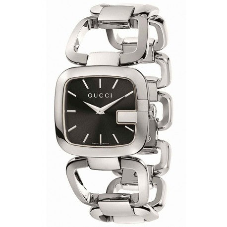 Gucci G-Gucci 125 Black Dial Silver Steel Strap Watch For Women - YA125407