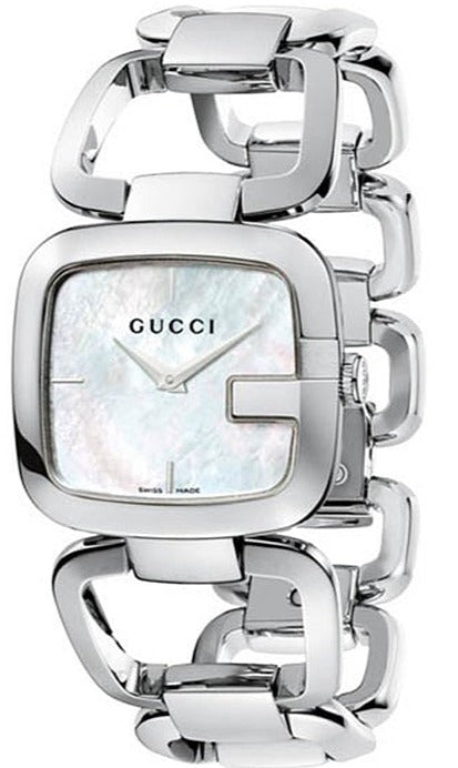 Gucci G-Classic Mother of Pearl Dial Silver Steel Strap Watch For Women - YA125404
