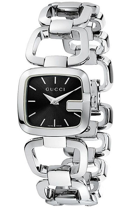 Gucci G Gucci Black Dial Silver Steel Strap Watch For Women - YA125510