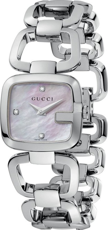 Gucci G Gucci Diamond Mother of Pearl Dial Watch For Women - YA125502