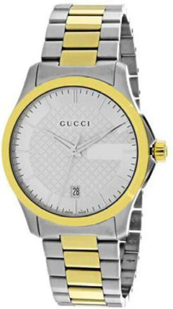 Gucci G Timeless Quartz Silver Dial Two Tone Steel Strap Watch For Men - YA126450