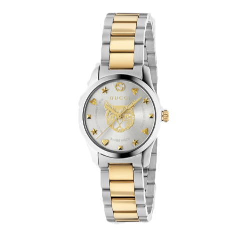 Gucci G Timeless Quartz Mother of Pearl Dial Two Tone Steel Strap Watch For Women - YA1265012