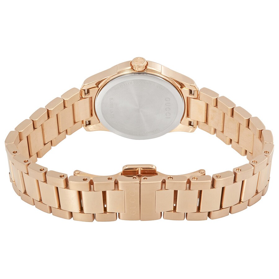 Gucci G Timeless Quartz Rose Gold Dial Rose Gold Steel Strap Watch For Women - YA126567