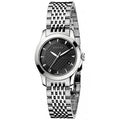 Gucci G Timeless Quartz Black Dial Silver Steel Strap Watch For Women - YA126502