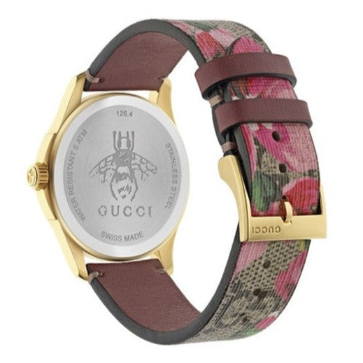 Gucci G Timeless Quartz Brown Dial Brown Leather Strap Watch For Women - YA1264038