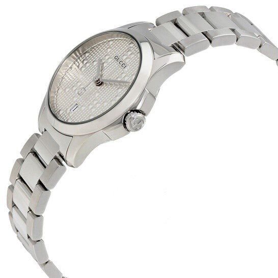 Gucci G Timeless 400 Quartz Stainless Steel Silver Dial 38mm Watch For Women - YA126459