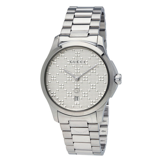 Gucci G Timeless 400 Quartz Stainless Steel Silver Dial 38mm Watch For Women - YA126459