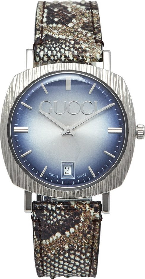 Gucci Grip Vintage Silver Stainless Steel Quartz Unisex Watch 35mm - YA152401