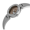 Gucci Guccissima Quartz Diamonds Brown Dial Silver Steel Strap Watch For Women - YA134503