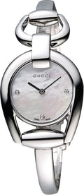 Gucci Horsebit Collection Diamonds Mother of Pearl Dial Silver Steel Strap Watch For Women - YA139506