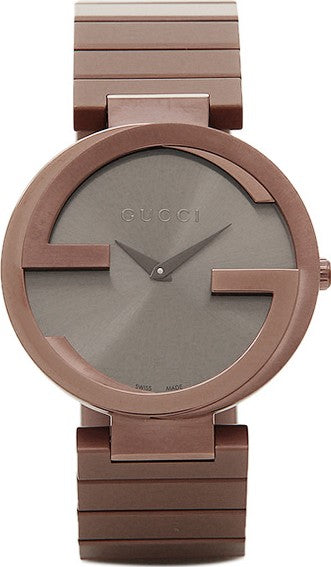 Gucci Interlocking G Quartz Brown Dial Brown Steel Strap Watch for Women -  YA133317