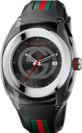 Gucci Sync XXL Quartz Black Dial Black Rubber Strap Watch For Men - YA137101