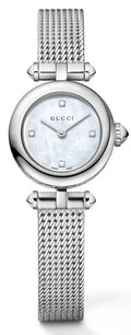 Gucci Diamantissima Diamonds Mother of Pearl Dial Silver Mesh Bracelet Watch for Women - YA141512