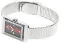 Gucci G Frame Red and Green Dial Silver Mesh Bracelet Watch For Women - YA147401