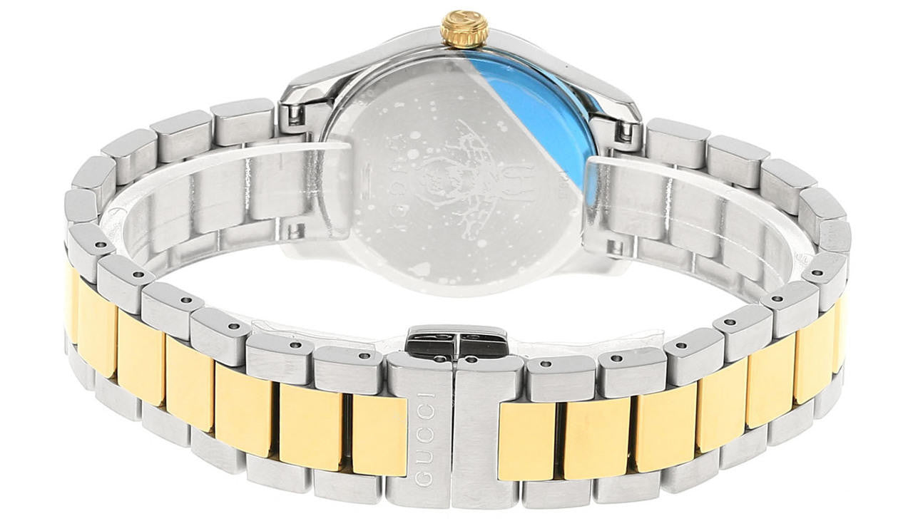 Gucci G Timeless Quartz Diamonds Silver Dial Two Tone Steel Strap Watch For Women - YA1265016