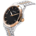 Gucci G Timeless Quartz Black Dial Two Tone Mesh Bracelet Watch For Women - YA126512