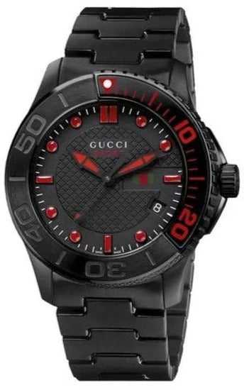 Gucci Sport G Timeless Black Dial Black Steel Strap Watch For Men - YA126230